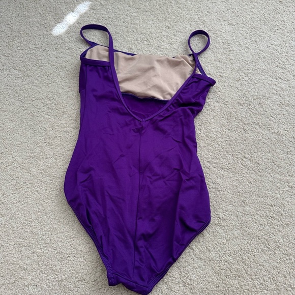 Motionwear Pleated Bust Purple Leotard - Picture 2 of 4